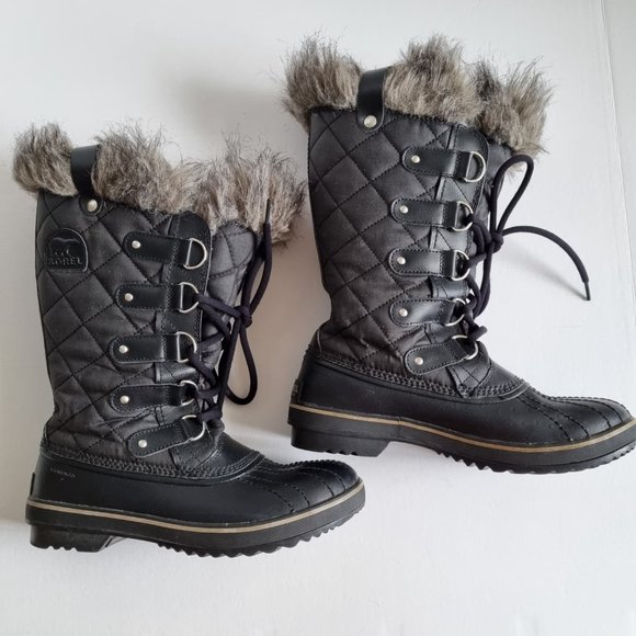 Sorel Tofino Black Winter Boots Size 8 - Picture 5 of 12
